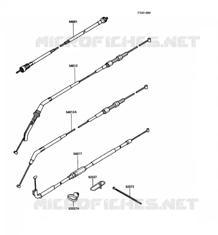CABLES Kawasaki MOTOS 1000 1987 1000GTR  ZG1000-A2