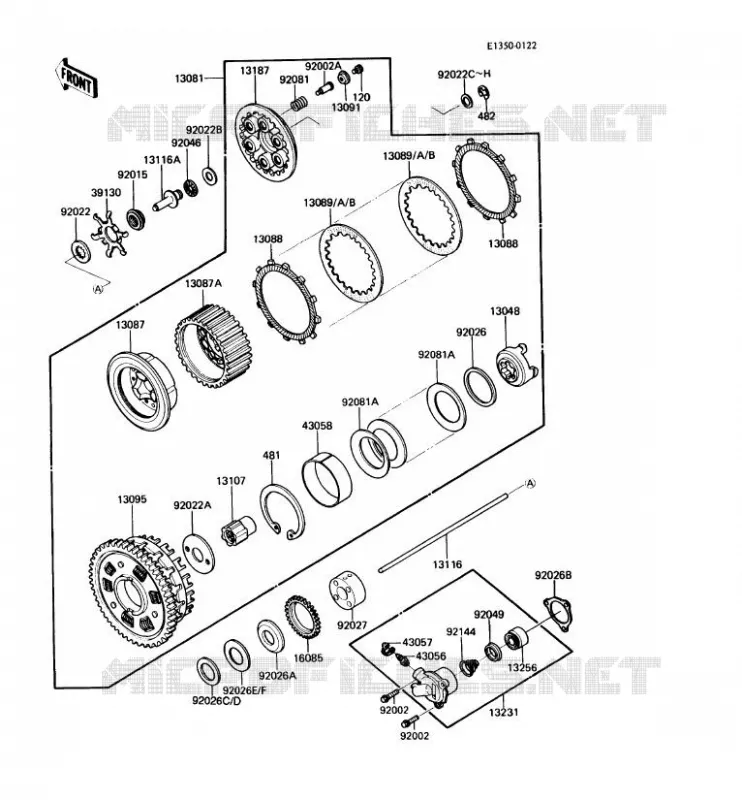 EMBRAYAGE Kawasaki MOTOS 1000 1987 1000GTR  ZG1000-A2