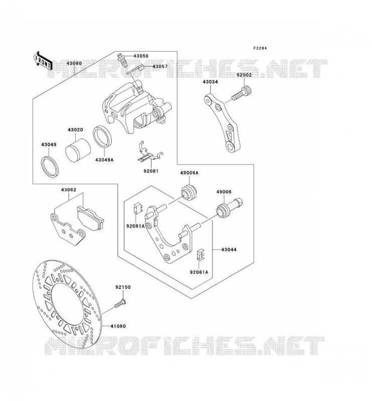 FREIN ARRIERE Kawasaki MOTOS 1000 2005 1000GTR  ZG1000-A20