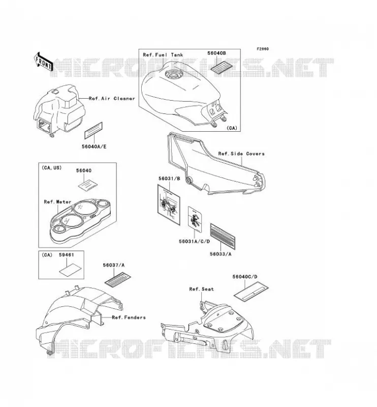 LABEL Kawasaki MOTOS 1000 2005 1000GTR  ZG1000-A20