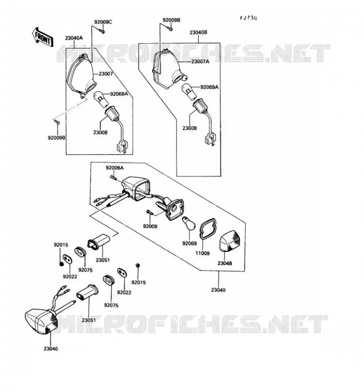 CLIGNOTANT Kawasaki MOTOS 1000 1990 1000GTR  ZG1000-A5