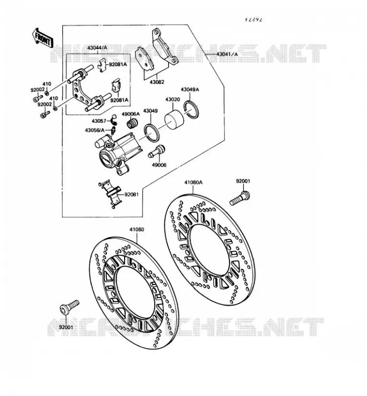 FREIN AVANT Kawasaki MOTOS 1000 1990 1000GTR  ZG1000-A5