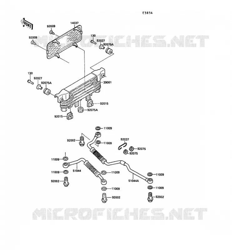 RADIATEUR D'HUILE Kawasaki MOTOS 1000 1990 1000GTR  ZG1000-A5