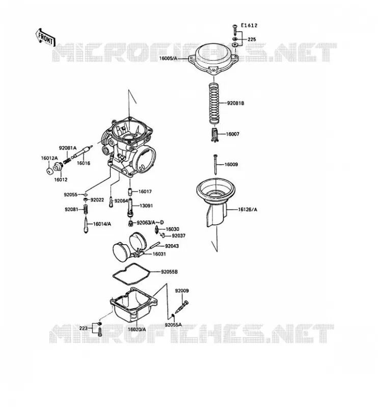 PI&Egrave;CES DE CARBURATEUR Kawasaki MOTOS 1000 1990 1000GTR  ZG1000-A5
