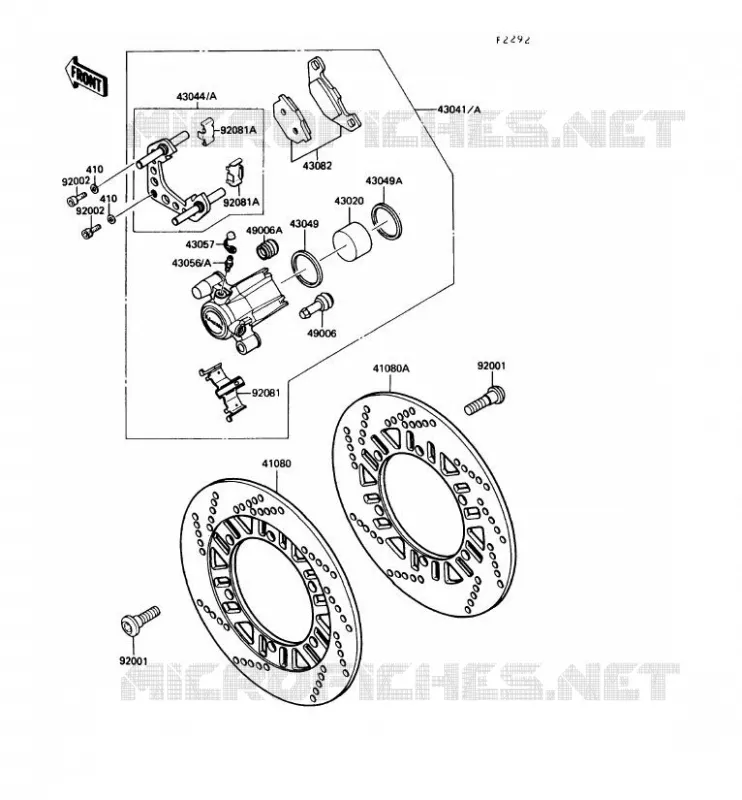 FREIN AVANT Kawasaki MOTOS 1000 1991 1000GTR  ZG1000-A6