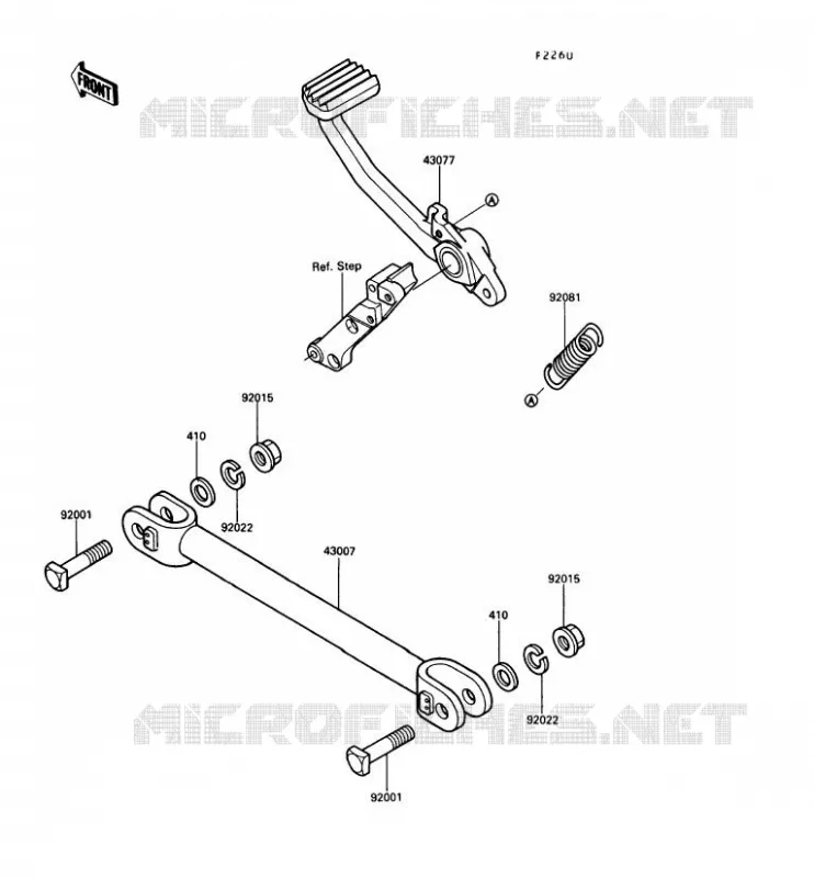 PEDALE DE FREIN Kawasaki MOTOS 1000 1991 1000GTR  ZG1000-A6