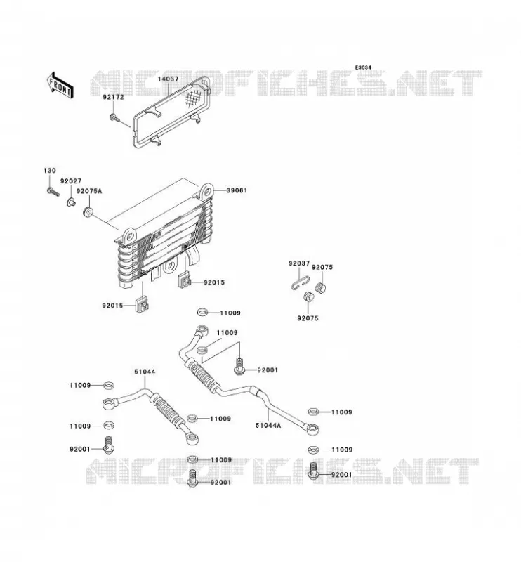 RADIATEUR D'HUILE Kawasaki MOTOS 1000 2006 1000GTR  ZG1000A6F