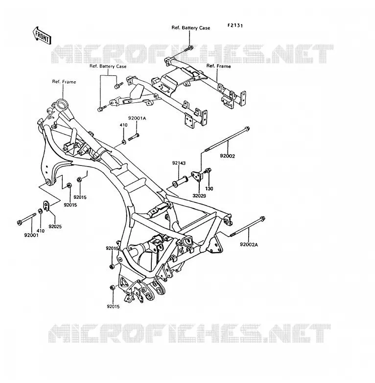 PIECE DE CADRE (COUVERTURE) Kawasaki MOTOS 1000 1992 1000GTR  ZG1000-A7