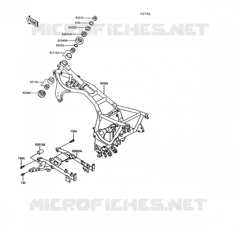 CH&Acirc;SSIS Kawasaki MOTOS 1000 1992 1000GTR  ZG1000-A7