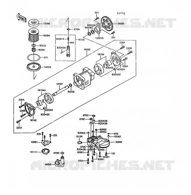 POMPE A HUILE/FILTRE &Agrave; HUILE Kawasaki MOTOS 1000 1992 1000GTR  ZG1000-A7