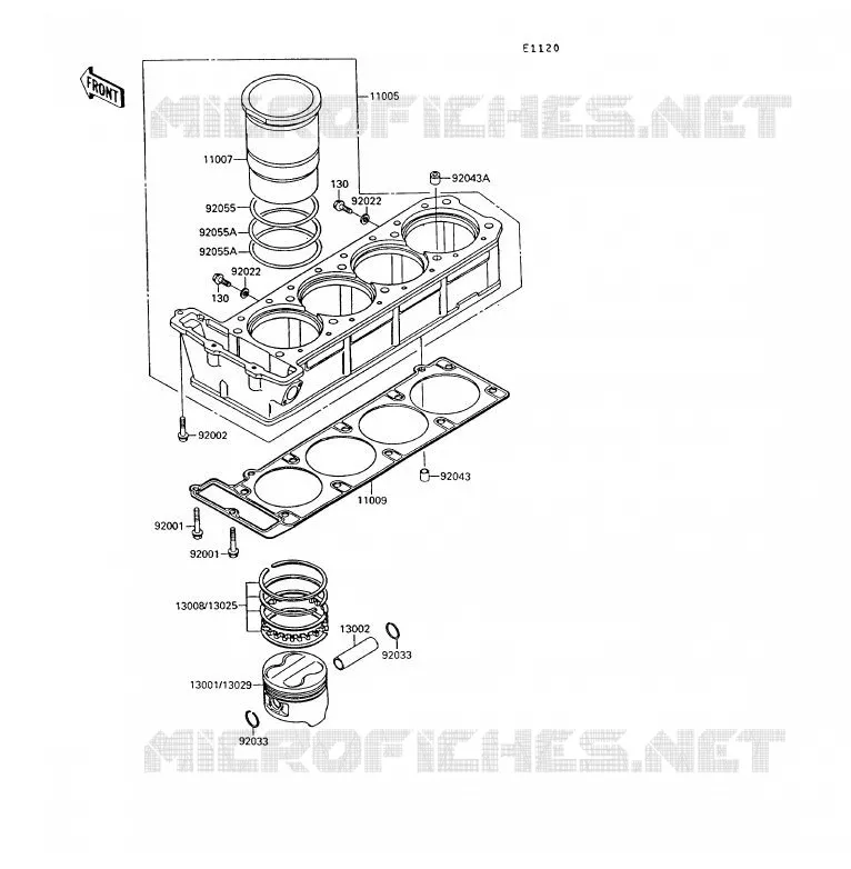 CYLINDRE/PISTON Kawasaki MOTOS 1000 1992 1000GTR  ZG1000-A7
