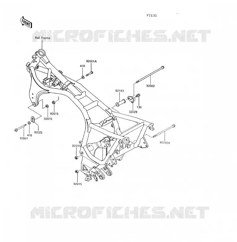 PIECE DE CADRE (COUVERTURE) Kawasaki MOTOS 1000 1992 1000GTR  ZG1000-A7