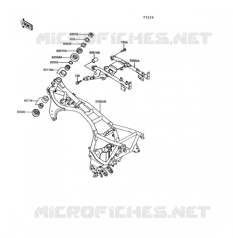 CH&Acirc;SSIS Kawasaki MOTOS 1000 1992 1000GTR  ZG1000-A7