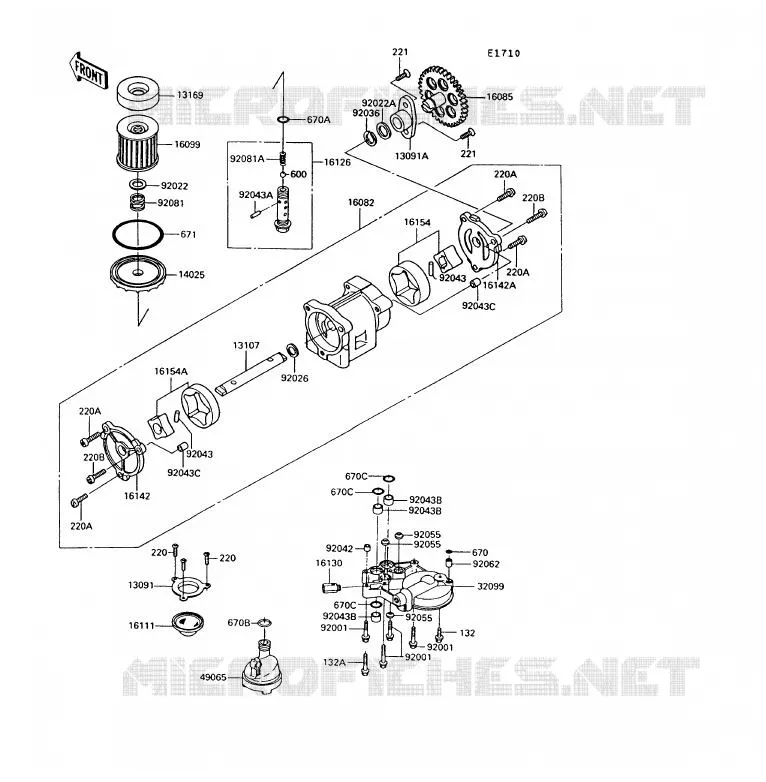 POMPE A HUILE Kawasaki MOTOS 1000 1992 1000GTR  ZG1000-A7