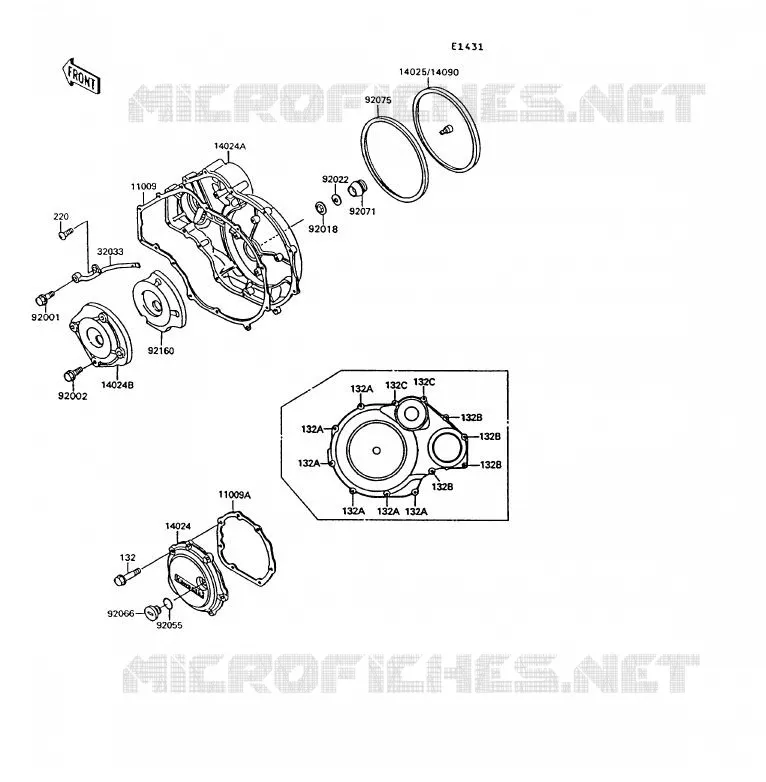 COUVERCLES MOTEUR Kawasaki MOTOS 1000 1994 1000GTR  ZG1000-A9