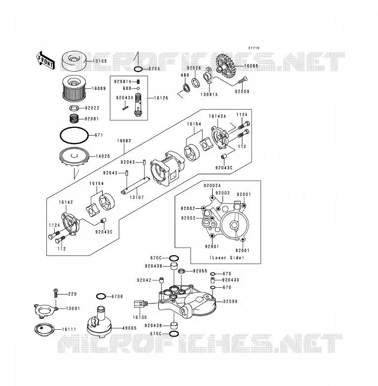 POMPE A HUILE/FILTRE &Agrave; HUILE Kawasaki MOTOS 1200 1999 VOYAGER XII  ZG1200-B13