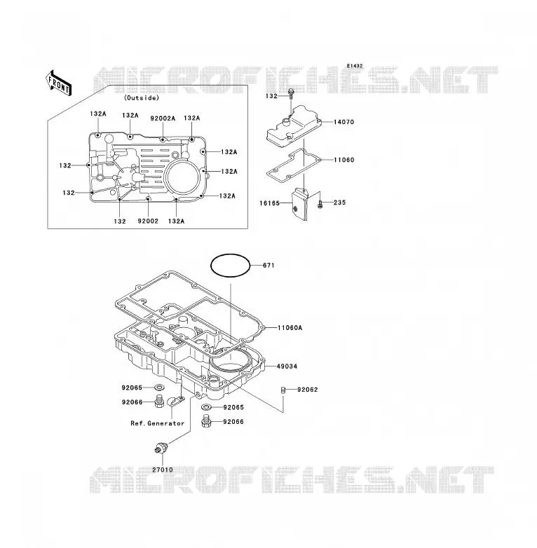 COUVERCLE RENIFLARD/CARTER D'HUILE Kawasaki MOTOS 1200 2001 VOYAGER XII  ZG1200-B15
