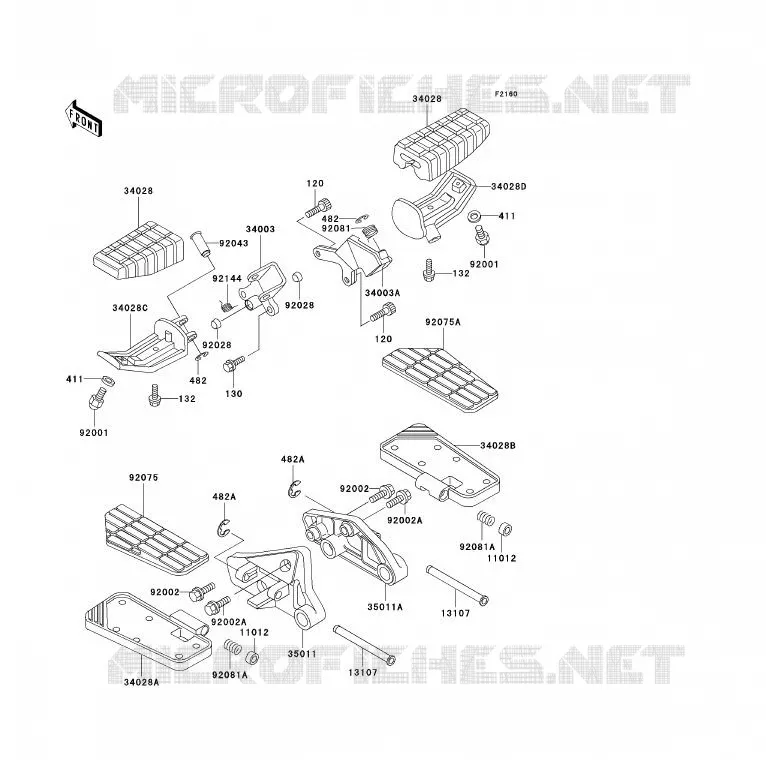 REPOSE PIED Kawasaki MOTOS 1200 2002 VOYAGER XII  ZG1200-B16