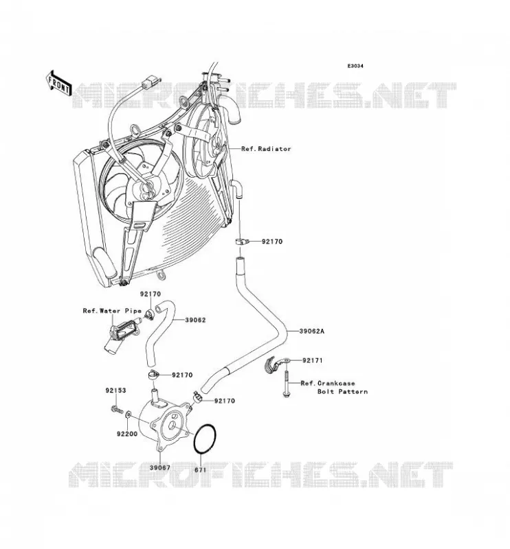 RADIATEUR D'HUILE Kawasaki MOTOS 1400 2008 1400GTR  ZG1400A8F