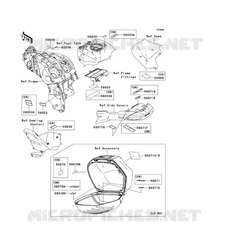 LABEL Kawasaki MOTOS 1400 2009 1400GTR ABS  ZG1400A9F