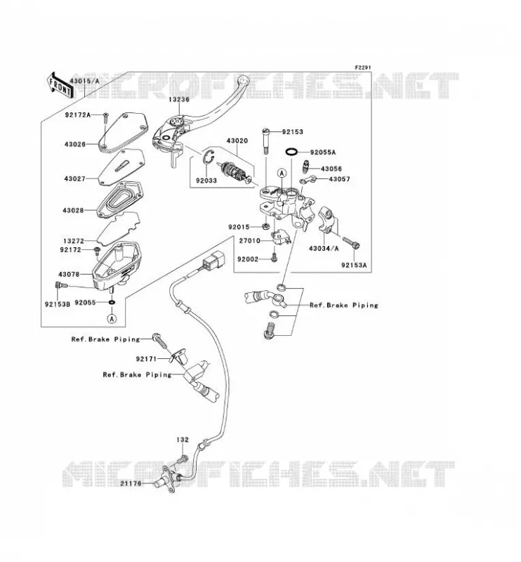 MAITRE CYLINDRE AV Kawasaki MOTOS 1400 2009 1400GTR ABS  ZG1400A9F