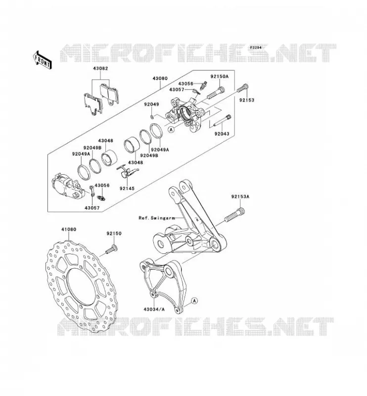 FREIN ARRIERE Kawasaki MOTOS 1400 2008 1400GTR  ZG1400B8F