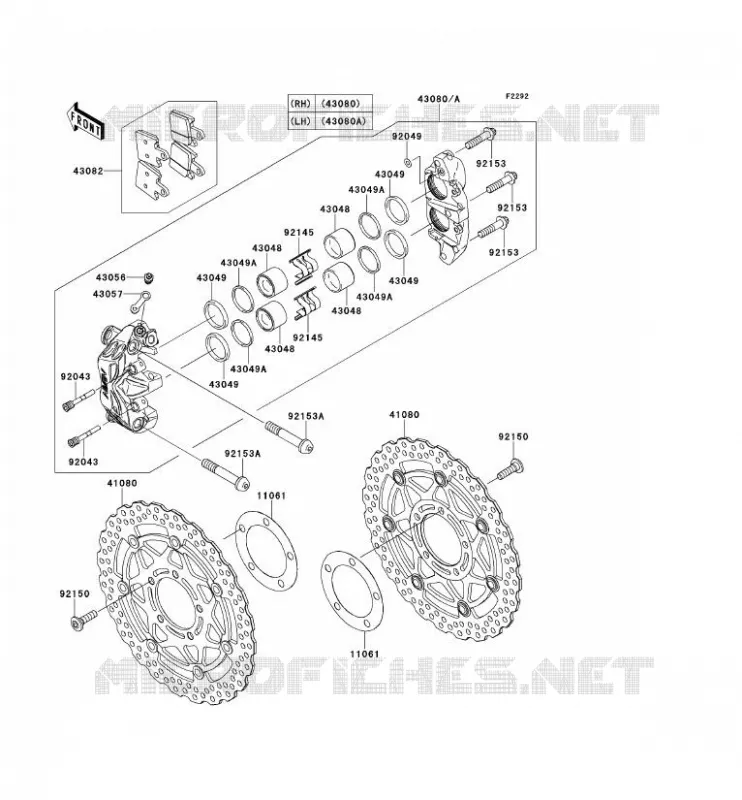 FREIN AVANT Kawasaki MOTOS 1400 2008 1400GTR  ZG1400B8F