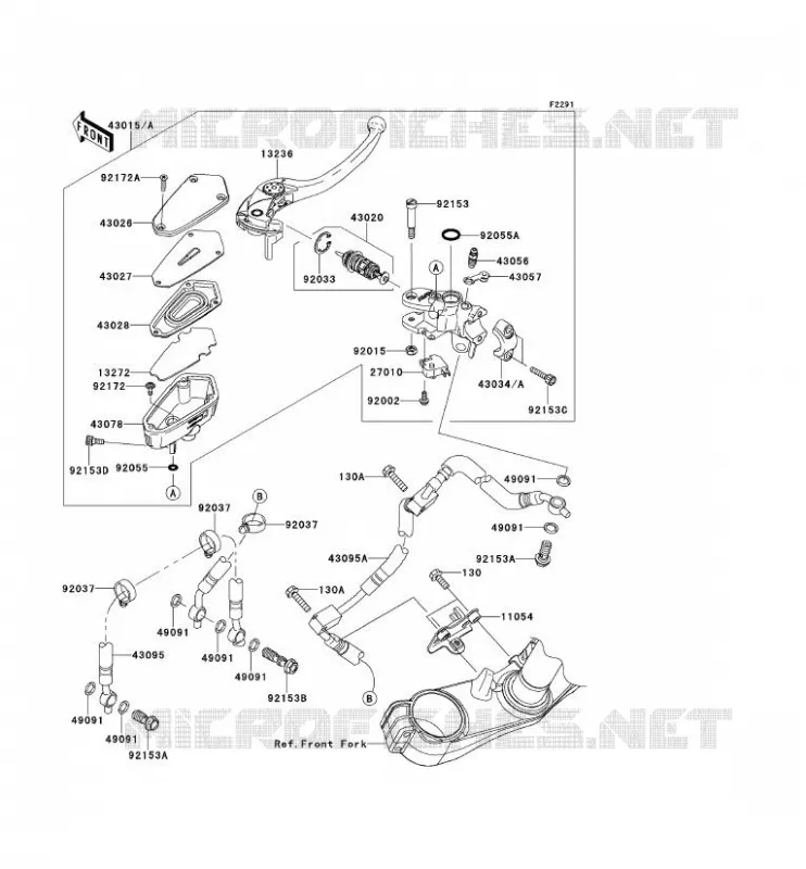 MAITRE CYLINDRE AV Kawasaki MOTOS 1400 2008 1400GTR  ZG1400B8F