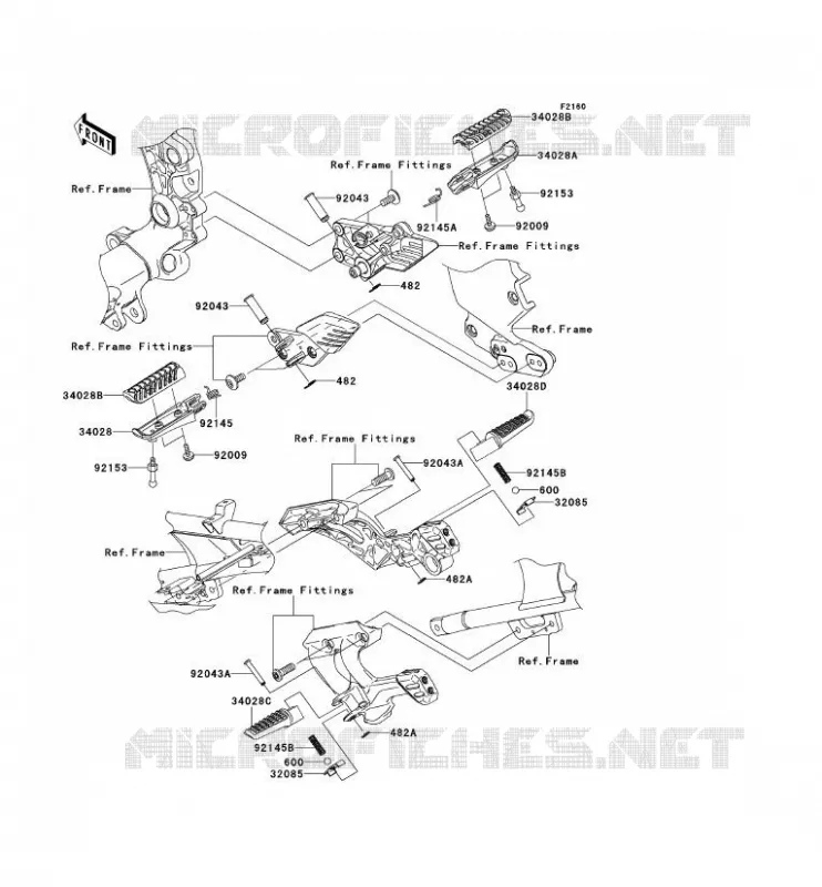 REPOSE PIED Kawasaki MOTOS 1400 2009 1400GTR  ZG1400B9F