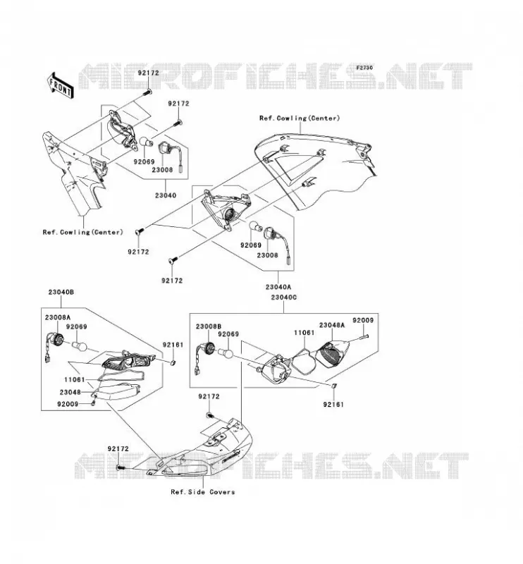 CLIGNOTANTS Kawasaki MOTOS 1400 2009 1400GTR  ZG1400B9F