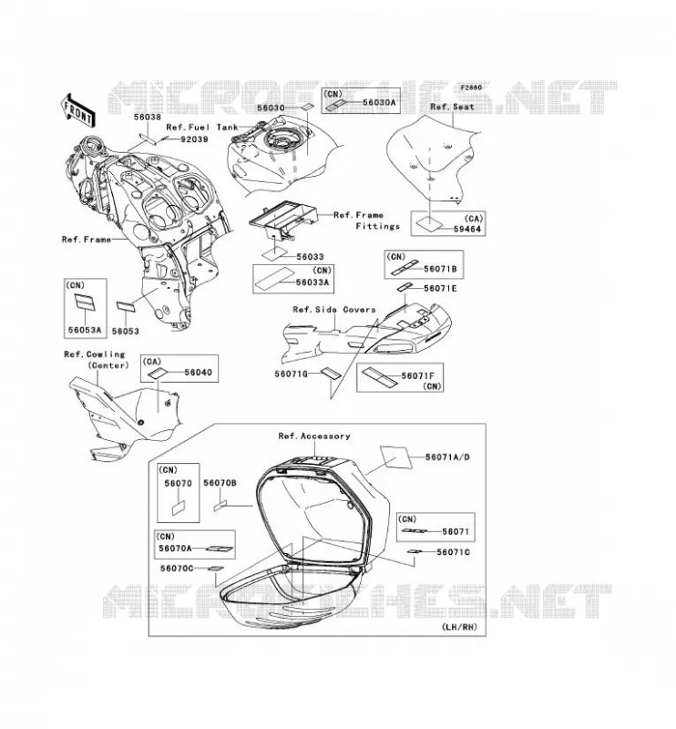 LABEL Kawasaki MOTOS 1400 2009 1400GTR  ZG1400B9F
