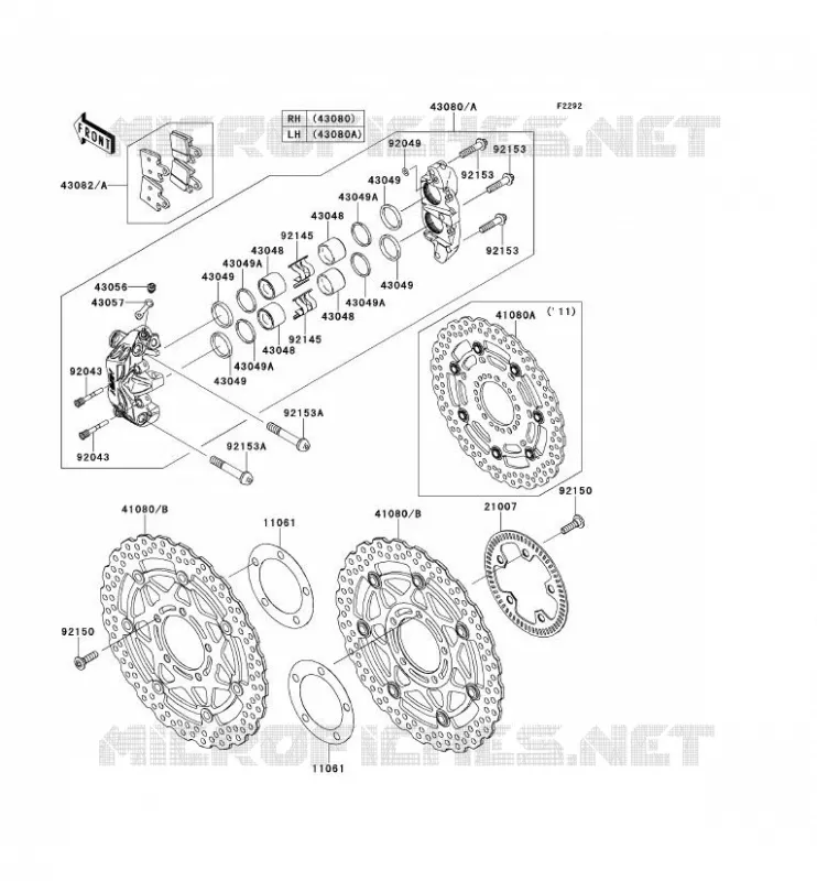 FREIN AVANT Kawasaki MOTOS 1400 2011 1400GTR ABS  ZG1400CBF