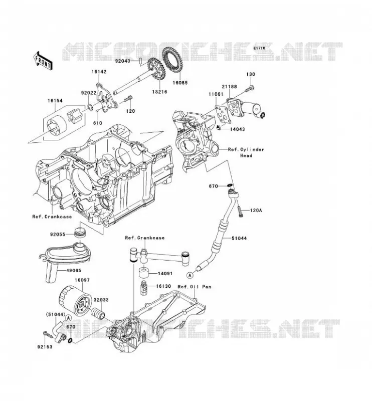 POMPE A HUILE Kawasaki MOTOS 1400 2011 1400GTR ABS  ZG1400CBF