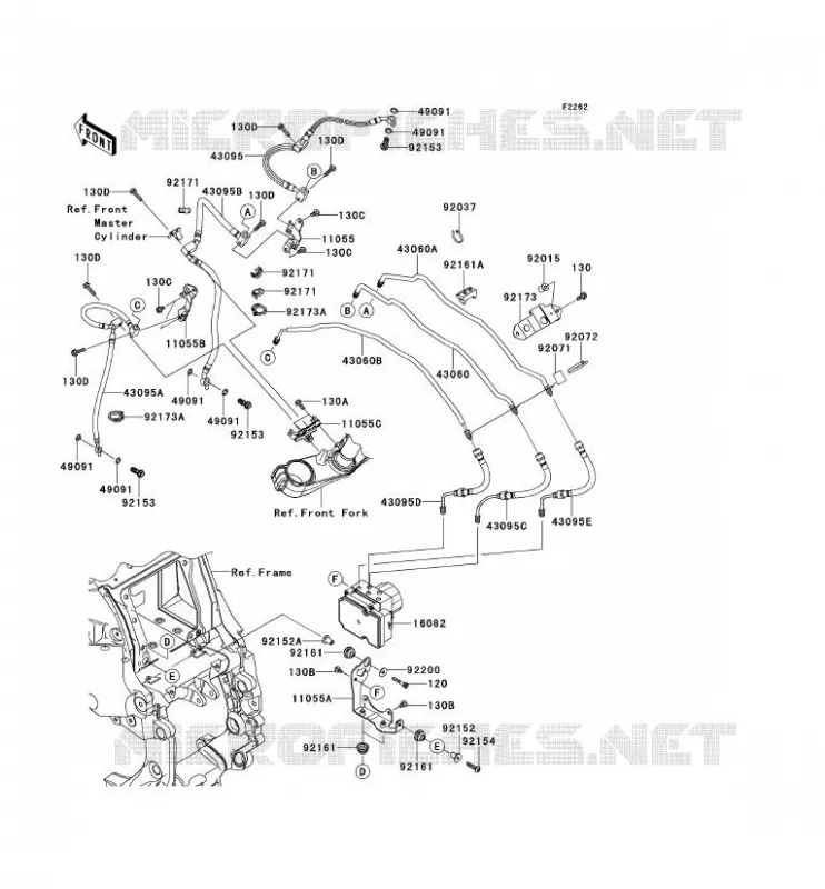 DURITE DE FREIN Kawasaki MOTOS 1400 2012 1400GTR ABS  ZG1400CCF