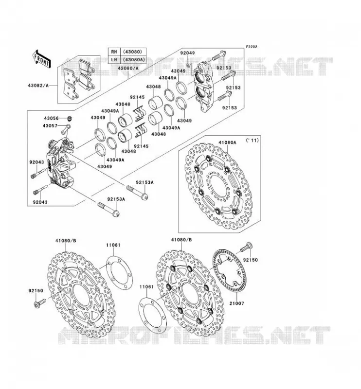 FREIN AVANT Kawasaki MOTOS 1400 2012 1400GTR ABS  ZG1400CCF