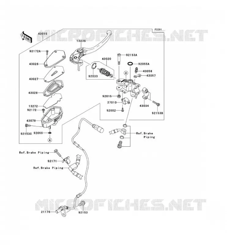 MAITRE CYLINDRE AV Kawasaki MOTOS 1400 2012 1400GTR ABS  ZG1400CCF