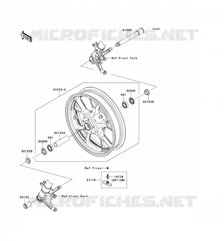 ROUE AVANT Kawasaki MOTOS 1400 2012 1400GTR ABS  ZG1400CCF