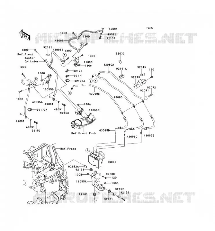 DURITE DE FREIN Kawasaki MOTOS 1400 2012 1400GTR ABS  ZG1400CCF