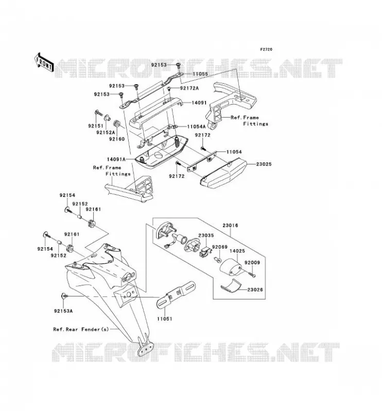 FEUX ARRI&Egrave;RE(S) Kawasaki MOTOS 1400 2012 1400GTR ABS  ZG1400CCF