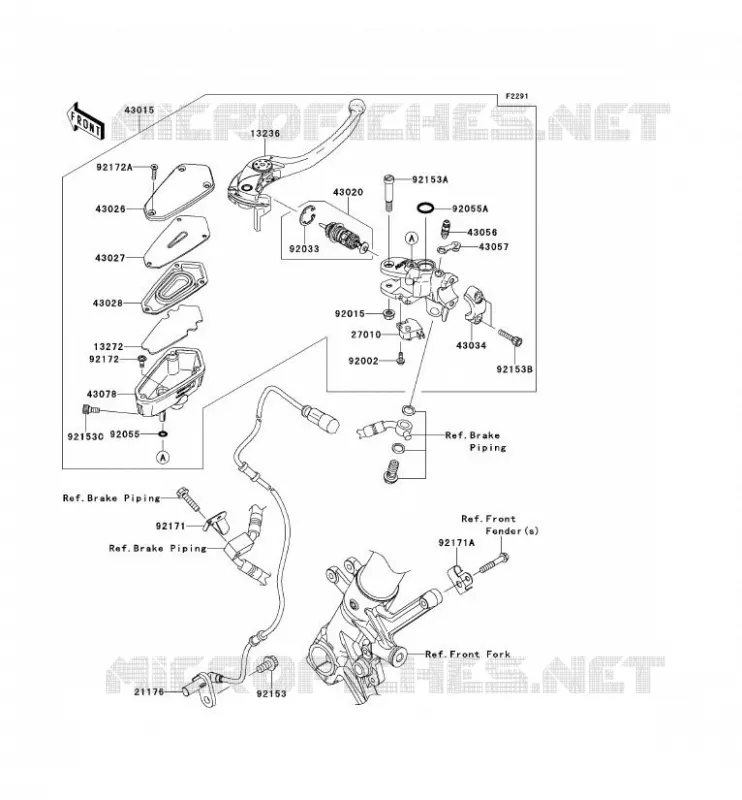 MAITRE CYLINDRE AV Kawasaki MOTOS 1400 2012 1400GTR ABS  ZG1400CCF