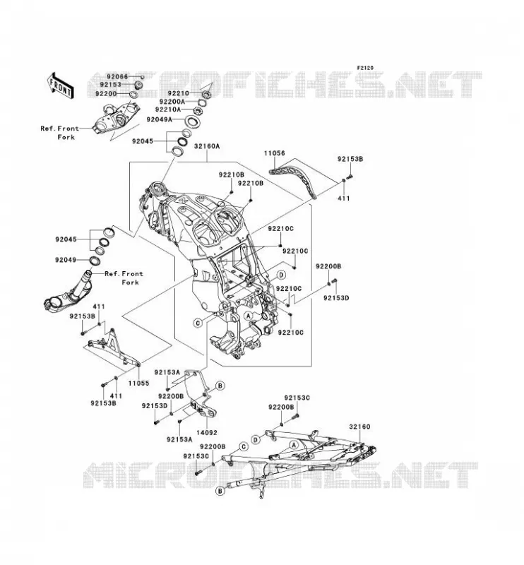 CH&Acirc;SSIS Kawasaki MOTOS 1400 2013 1400GTR ABS  ZG1400CDF
