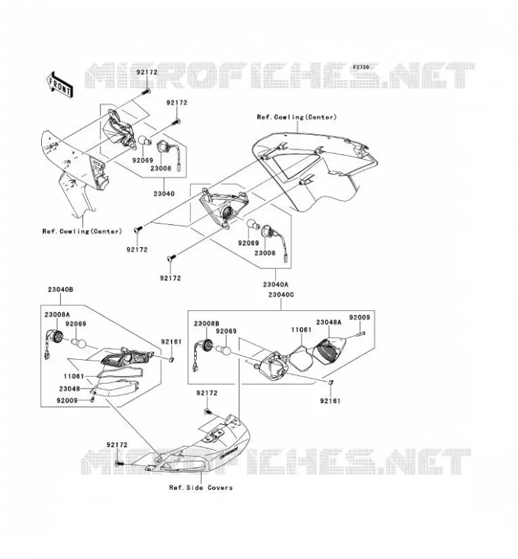 CLIGNOTANTS Kawasaki MOTOS 1400 2013 1400GTR ABS  ZG1400CDF