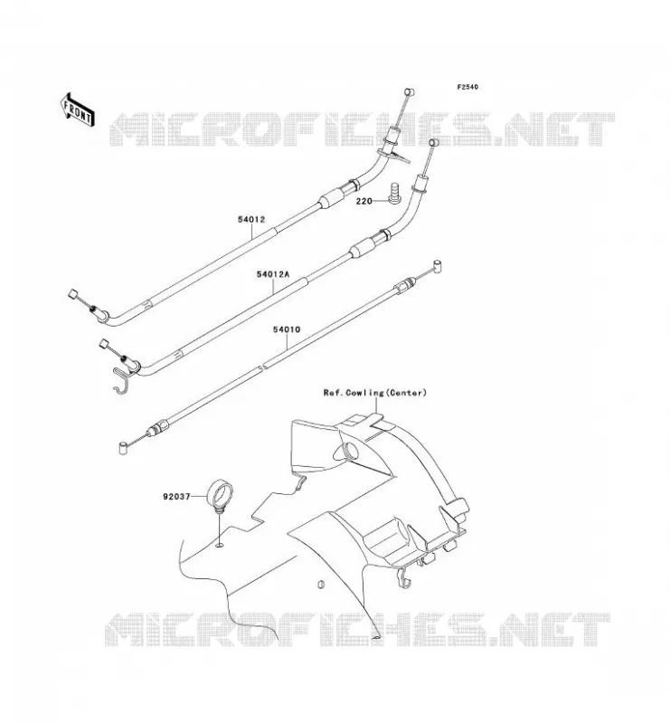 CABLES Kawasaki MOTOS 1400 2014 1400GTR ABS  ZG1400CEF