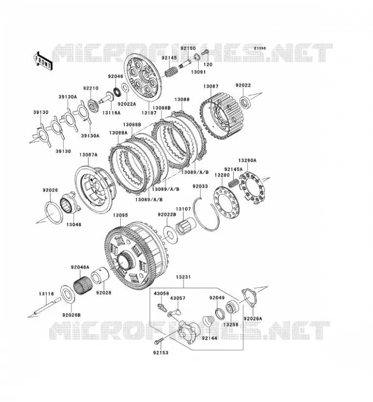EMBRAYAGE Kawasaki MOTOS 1400 2014 1400GTR ABS  ZG1400CEF