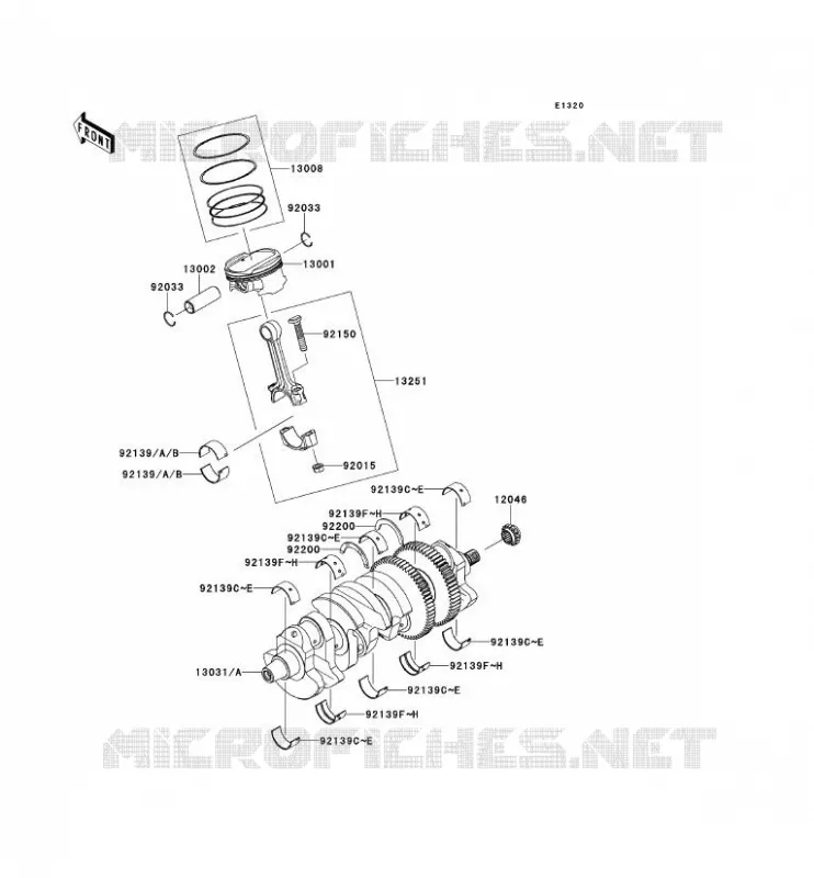 VILEBREQUIN/PISTON Kawasaki MOTOS 1400 2014 1400GTR ABS  ZG1400CEF