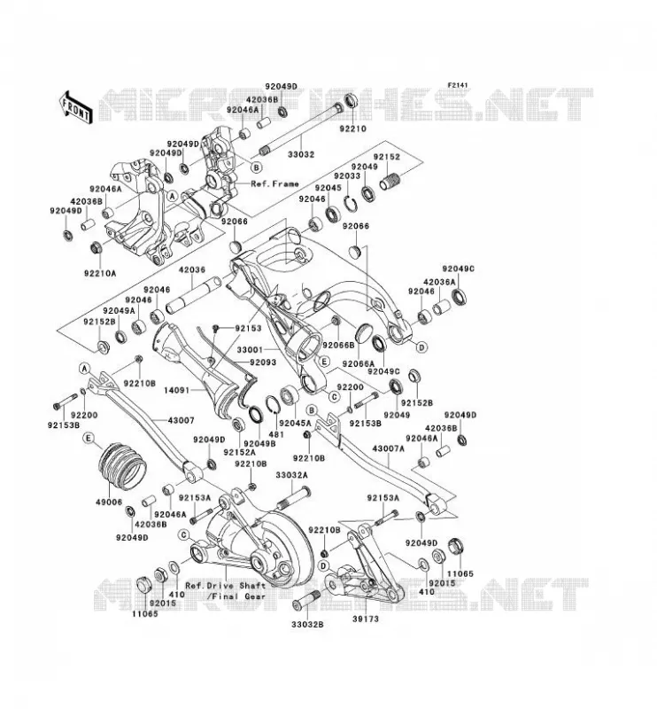 BRAS OSCILLANT Kawasaki MOTOS 1400 2014 1400GTR ABS  ZG1400CEF