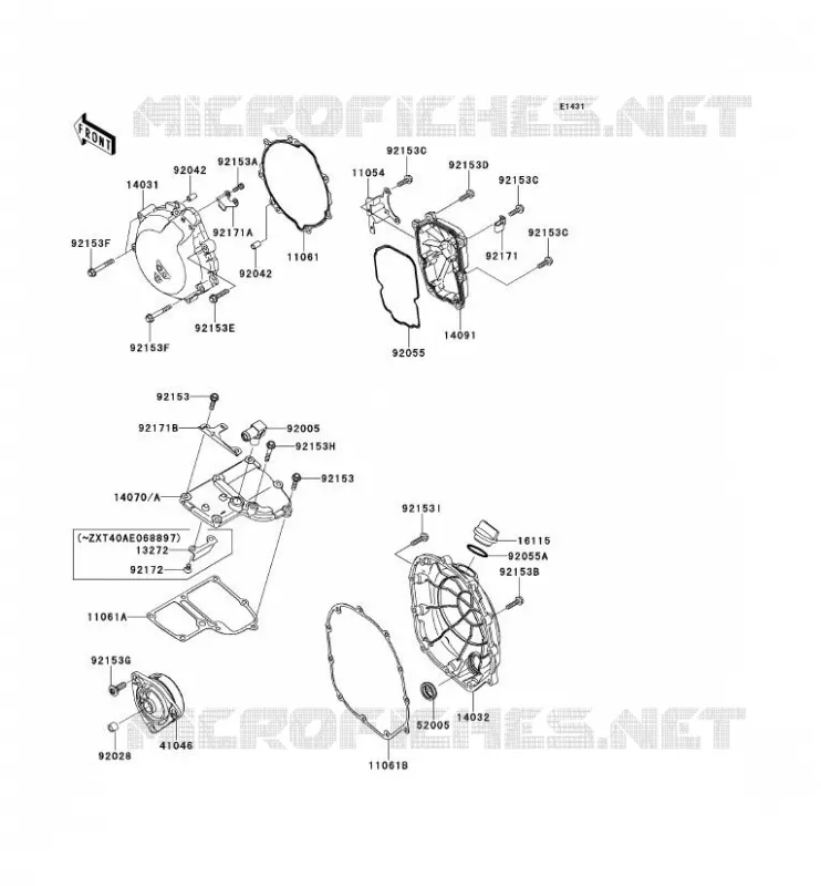 COUVERCLES MOTEUR Kawasaki MOTOS 1400 2014 1400GTR ABS  ZG1400CEF