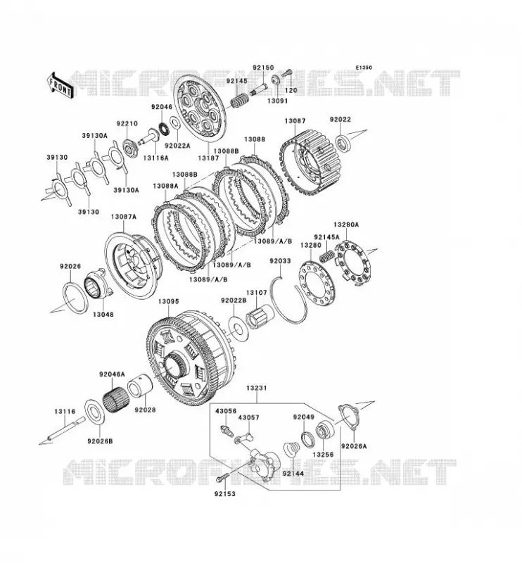 EMBRAYAGE Kawasaki MOTOS 1400 2014 1400GTR ABS  ZG1400CEF