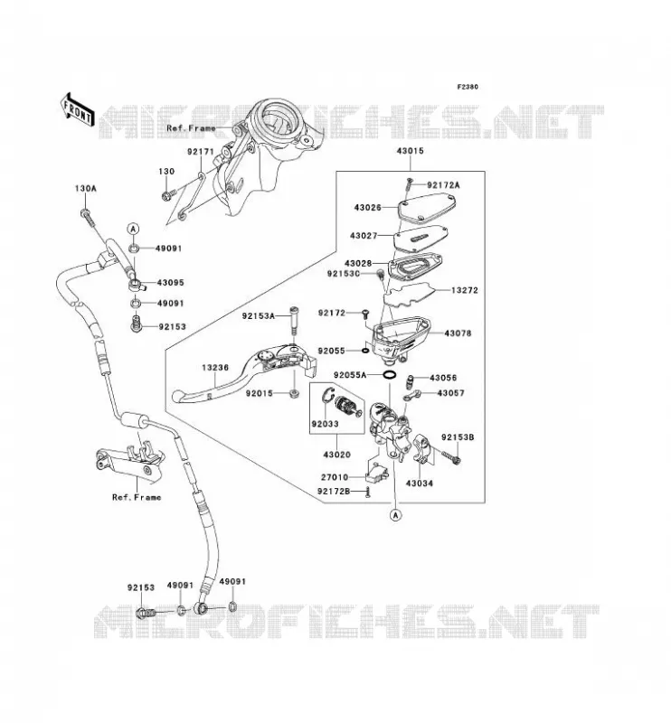 EMBRAYAGE MAITRE CYLINDRE Kawasaki MOTOS 1400 2010 1400GTR  ZG1400DAF