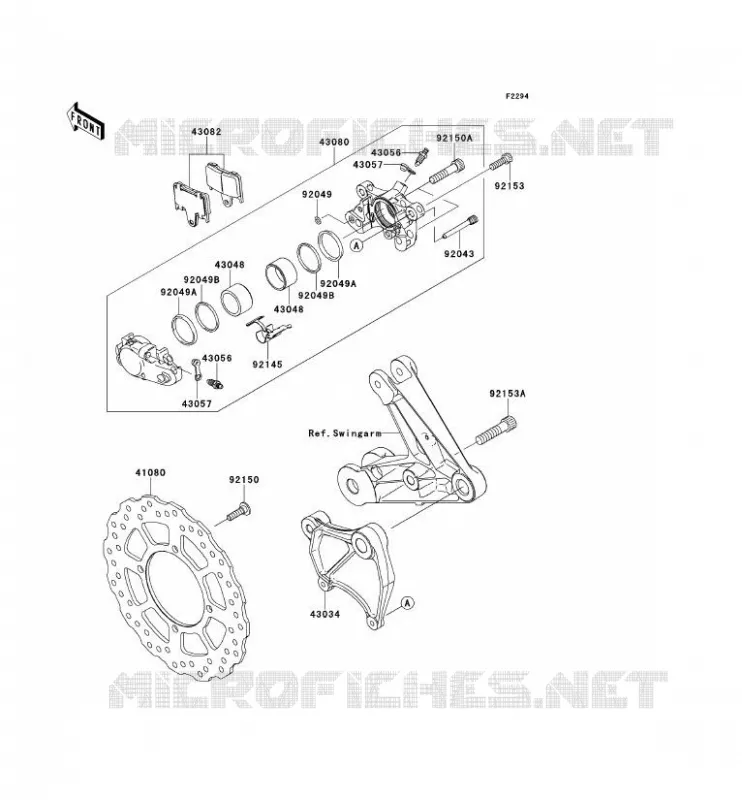 FREIN ARRIERE Kawasaki MOTOS 1400 2010 1400GTR  ZG1400DAF